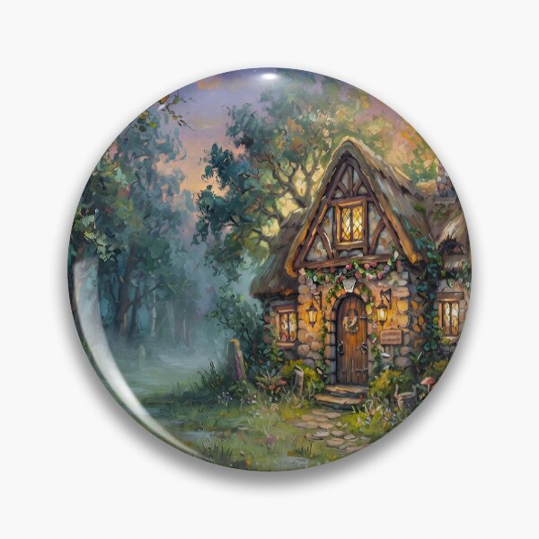 Item preview, Enchanted Forest Cottage Art, Cozy Fantasy Woodland House Gift designed and sold by cr6zym1nd.