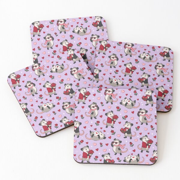 Item preview, Possum Valentine | Funny Opossums with Red Roses, Heart Sunglasses and Love Letters designed and sold by Furrenzy.