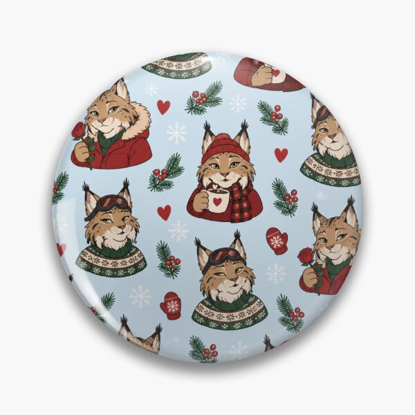 Item preview, Canada Lynx | Winter Date Night Lynx Cats with Hot Cocoa, Ski Goggles and Red Hearts designed and sold by Furrenzy.