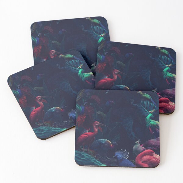 Item preview, Surreal Tropical Jungle Night - Exotic Birds & Monstera Leaves designed and sold by Vizerskaya.