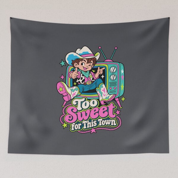 Item preview, Too Sweet for This Town – Retro Cowboy TV designed and sold by Aimetoi.