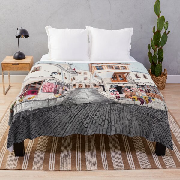 Item preview, Gjirokastra Watercolor Print – Albania Cityscape Wall Art designed and sold by POSTERIOCREW.