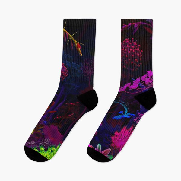 Item preview, Luminous Bioluminescent Jungle - Glowing Neon Floral Fantasy designed and sold by Vizerskaya.