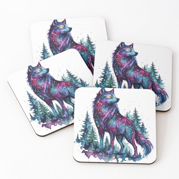 Item preview, Celestial Watercolor Galaxy Wolf - Cosmic Forest GuardianCosmic Forest Guardian designed and sold by GabeMountainArt.
