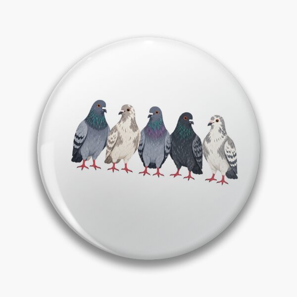 Item preview, Colorful Pigeon Flock Urban Wildlife Bird Art designed and sold by amberwell-snake.