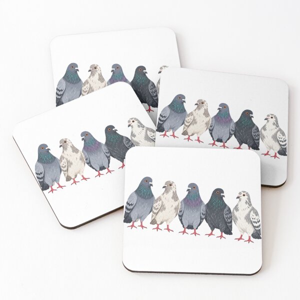 Item preview, Colorful Pigeon Flock Urban Wildlife Bird Art designed and sold by amberwell-snake.
