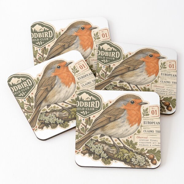 Item preview, European Robin — Claims the Path | Oddbird Field Club designed and sold by OddbirdForest.