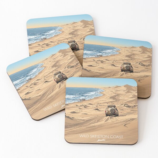 Item preview, Skeleton Coast Namibia Atlantic Shipwreck Dune 4x4 Retro Vintage Design Motif designed and sold by strandbar.