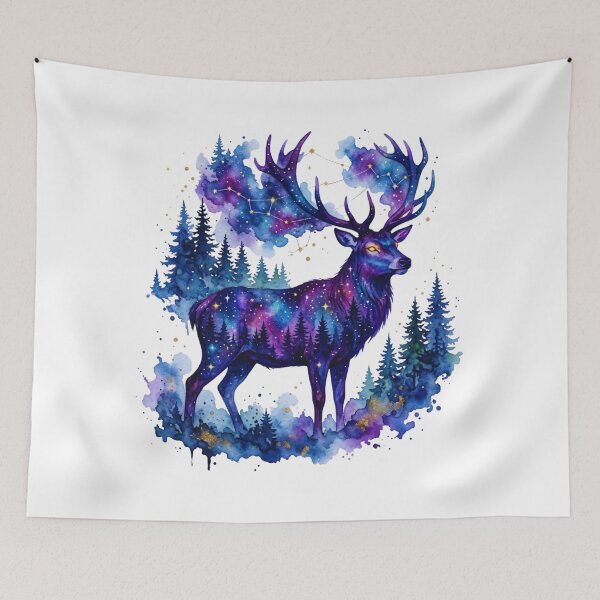 Item preview, Celestial Galaxy Stag Cosmic Deer Forest Guardian designed and sold by GabeMountainArt.