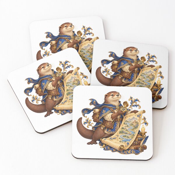 Item preview, Medieval Otter Royal Mapmaker Fantasy Art designed and sold by gallleriaworld.