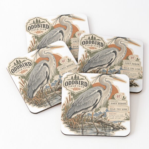 Item preview, Grey Heron — Holds the Line | Oddbird Field Club designed and sold by OddbirdForest.