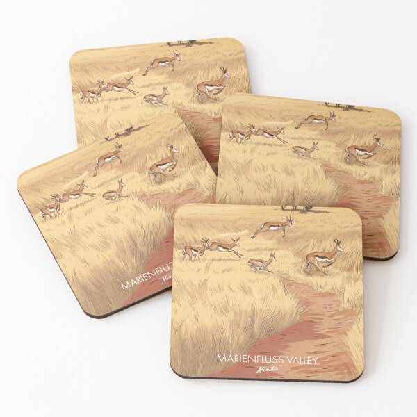 Item preview, Marienfluss Valley Namibia Springbok Steppe Kaokoveld Retro Vintage Design Motif designed and sold by strandbar.