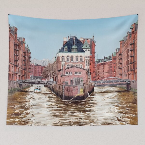 Item preview, Hamburg Watercolor Print – Germany Cityscape Wall Art designed and sold by POSTERIOCREW.