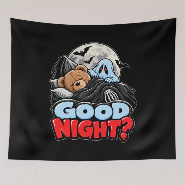 Item preview, Good Night Spooky Teddy Bear Ghost Moon designed and sold by ABD998.