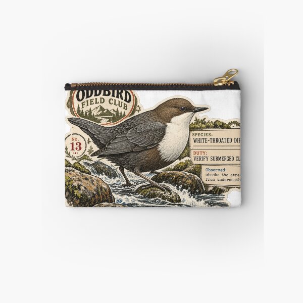 Item preview, White-throated Dipper — Verifies Submerged Claims | Oddbird Field Club designed and sold by OddbirdForest.