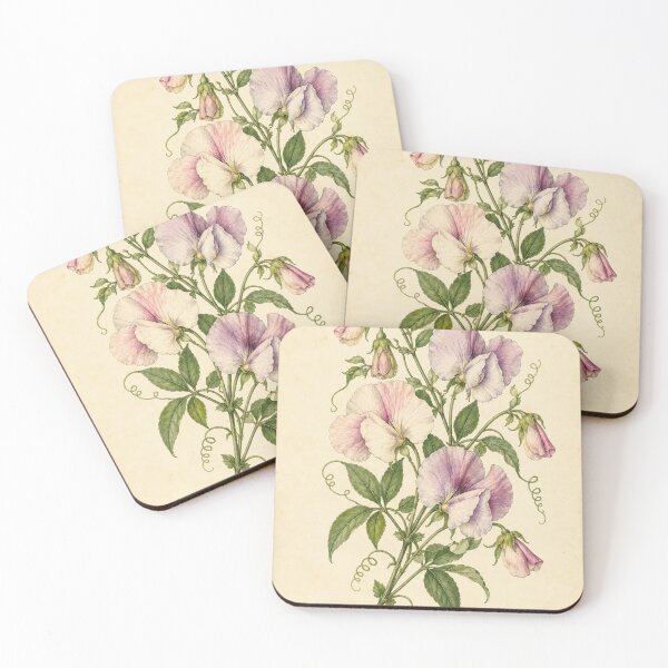 Item preview, Victorian Sweet Pea Botanical Wall Art – Vintage Pastel Floral Illustration designed and sold by Paper-Pickle.