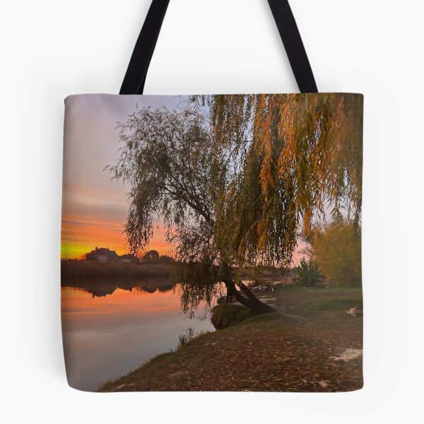 Item preview, Ukraine Golden Sunset Willow Tree River Autumn Landscape designed and sold by Каленчук Арт.