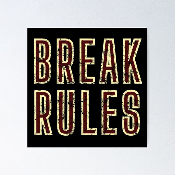 Item preview, Break Rules Motivational Vintage Typography designed and sold by Detroja Typography.