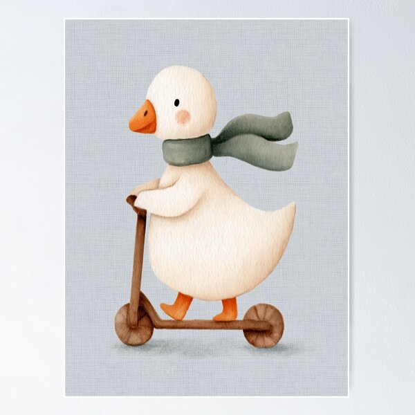 Item preview, Goose with Green Scarf – Kick Scooter Ride designed and sold by Studio Remier.