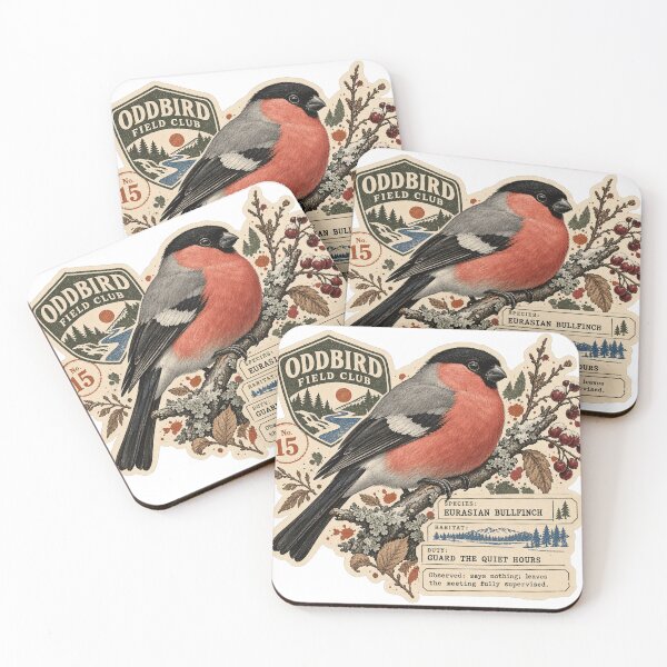 Item preview, Eurasian Bullfinch — Guards the Quiet Hours | Oddbird Field Club designed and sold by OddbirdForest.