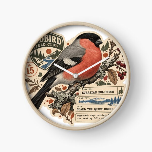 Item preview, Eurasian Bullfinch — Guards the Quiet Hours | Oddbird Field Club designed and sold by OddbirdForest.