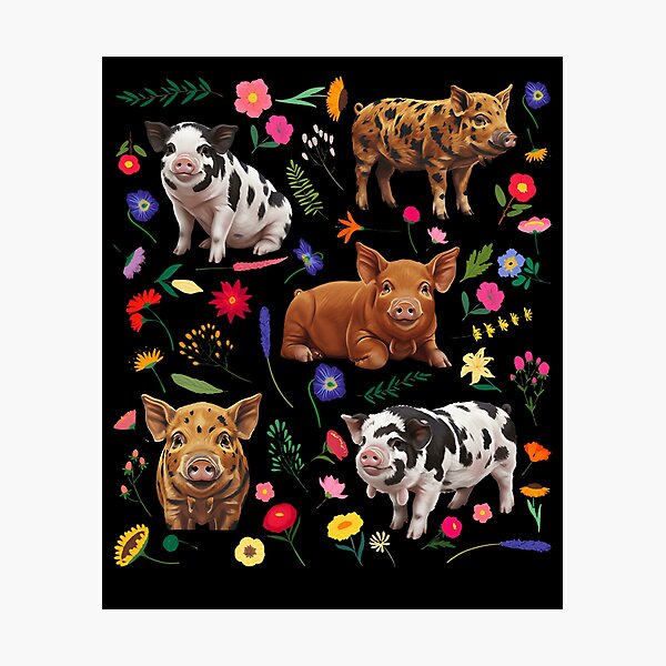Item preview, Cute Pigs Colorful Floral Pattern Farm Animal Lover designed and sold by Heropkiwe.