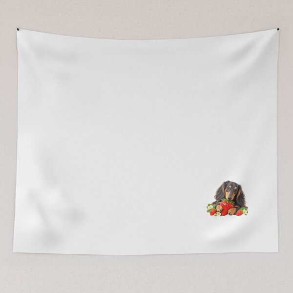 Item preview, Puffy 3D Black Tan Miniature Dachshund with Strawberry designed and sold by LunaDogStudio.