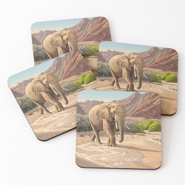 Item preview, Hoanib Valley Kaokoveld Desert Elephant Namibia Safari Retro Vintage Design Moti designed and sold by strandbar.