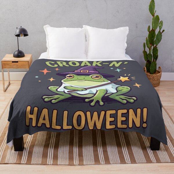 Item preview, Croak N Halloween Cute Frog Witch Magic Spooky Art designed and sold by Amir Faysal.