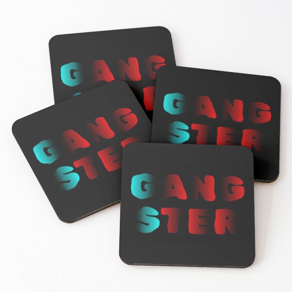 Item preview, Gangster Streetwear Typography Red and Teal Graphic designed and sold by Detroja Typography.