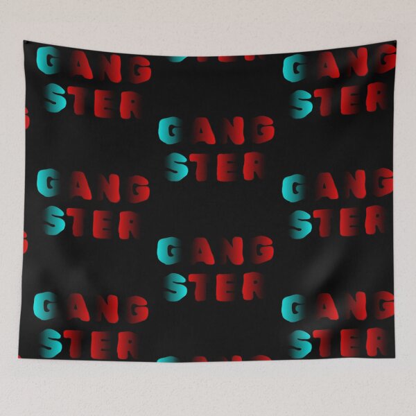 Item preview, Gangster Streetwear Typography Red and Teal Graphic designed and sold by Detroja Typography.