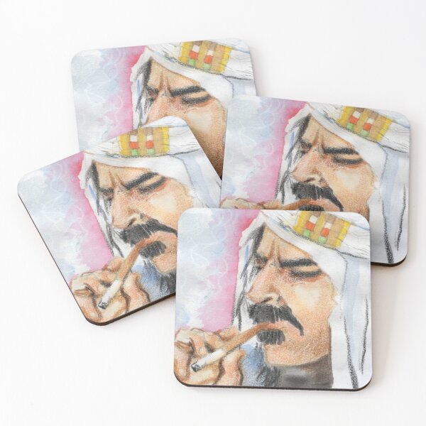 Item preview, Mustached Man in White Headwrap Design designed and sold by Oddball-Ink-Art.