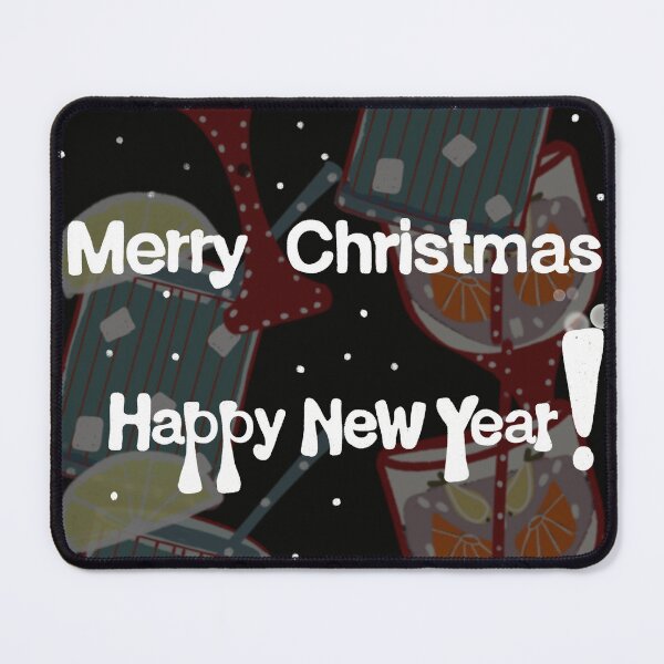 Item preview, Merry Christmas and Happy New Year Greeting Card with Festive Cocktail Drinks.Festive Christmas and New Year Background with Cocktails, Citrus Slices and Snow. designed and sold by TaniaArtDesign.
