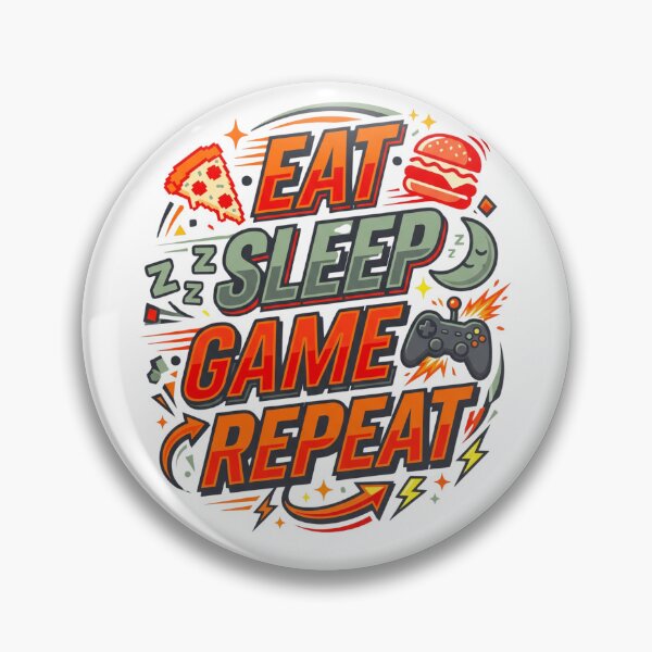 Item preview, Eat Sleep Game Repeat Funny Neon Gamer T-Shirt | Sports Style Gaming Teen Gift designed and sold by MinimalMotif.