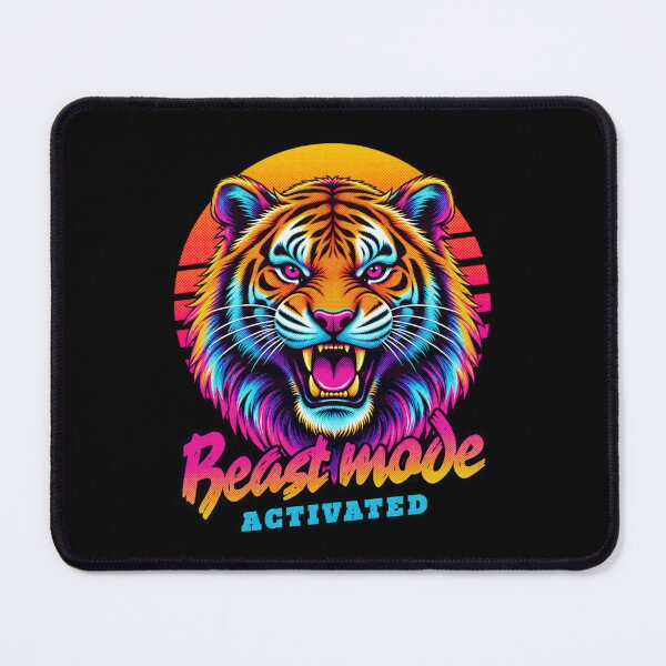 Item preview, Tiger Beast Mode - Neon Cyberpunk Horror designed and sold by PixelsPaws.