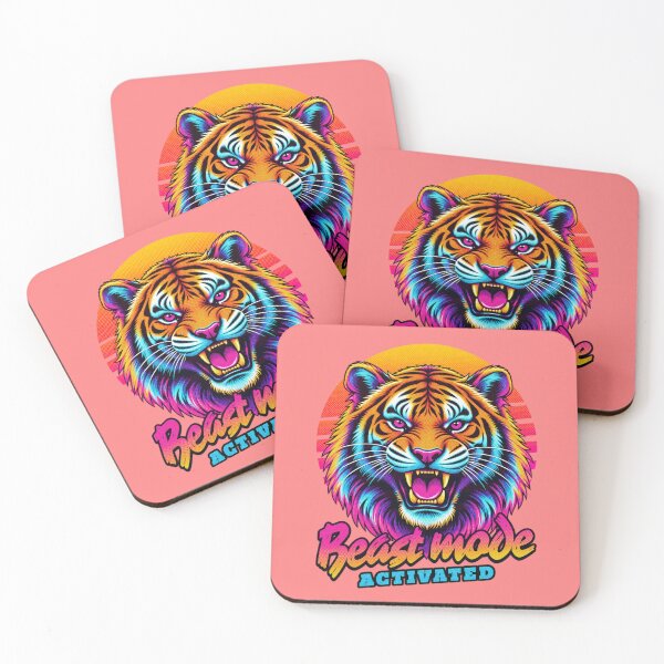 Item preview, Tiger Beast Mode - Neon Cyberpunk Horror designed and sold by PixelsPaws.