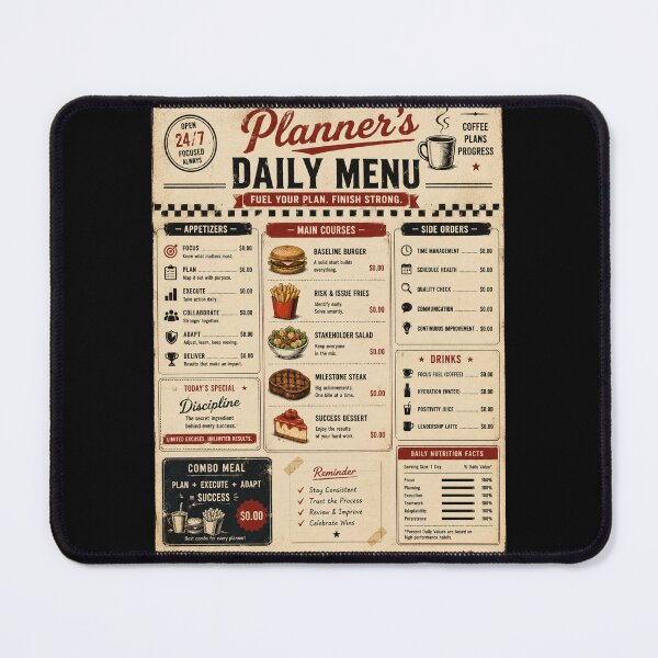 Item preview, Planner's Daily Menu – Funny Planning Engineer designed and sold by Eng-Art.
