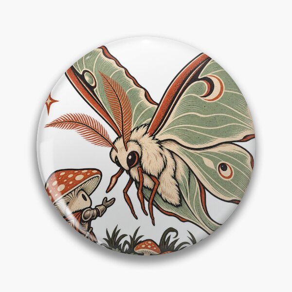 Item preview, Mushroom Knight Meets Giant Moon Moth designed and sold by gallleriaworld.
