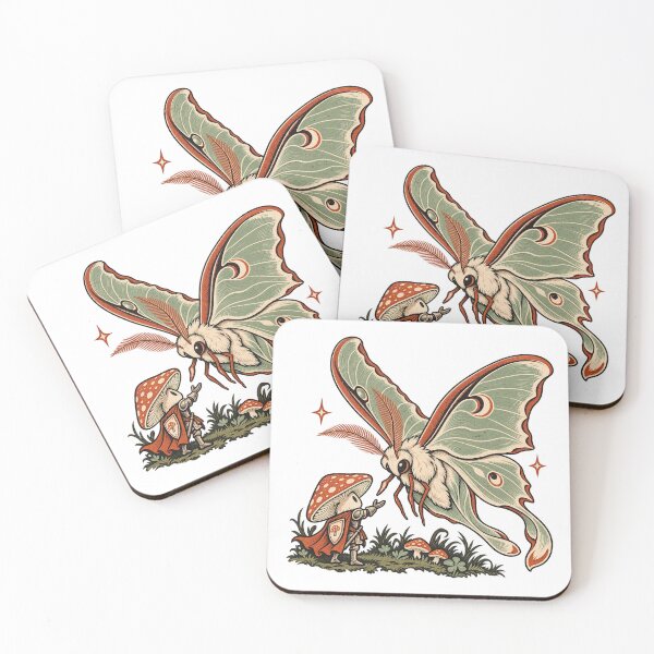 Item preview, Mushroom Knight Meets Giant Moon Moth designed and sold by gallleriaworld.