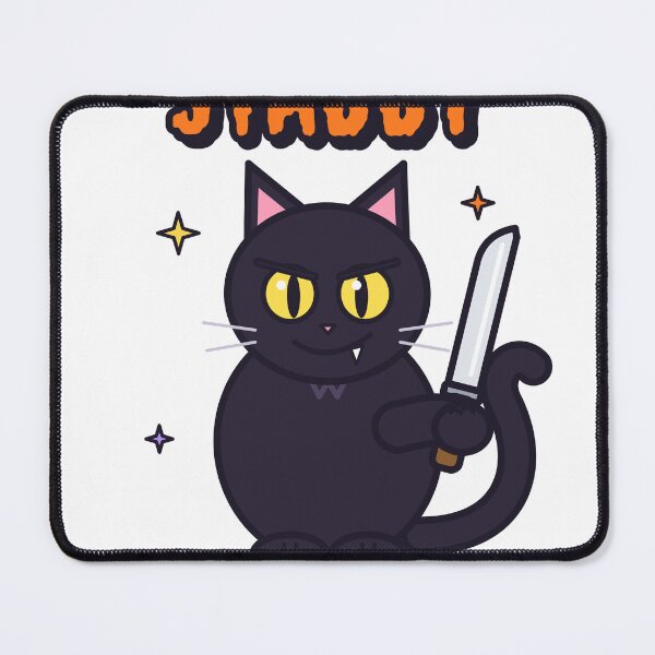 Item preview, Stabby Season Murderous Black Cat With Knife designed and sold by Pixel Pantry.