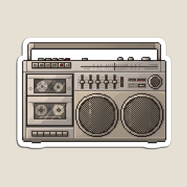 Item preview, Retro Pixel Art Boombox Cassette Player Music Graphic designed and sold by Snigtly.