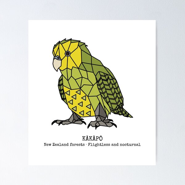 Item preview, Geometric Kakapo designed and sold by AnimalsKnowAll.