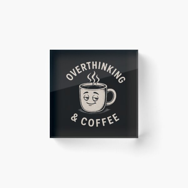 Item preview, Overthinking And Coffee Minimalist Casual Vintage Line Art T-Shirt designed and sold by Aura Craft Co..