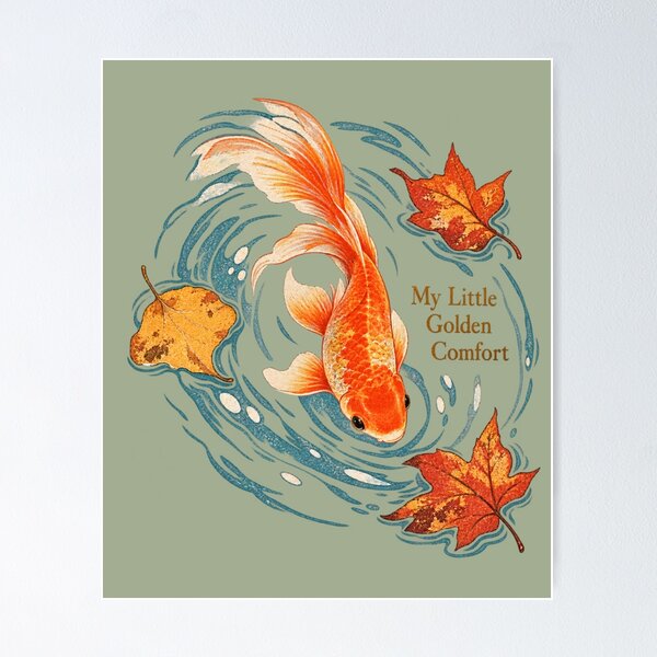 Item preview, Autumn Goldfish Watercolor Art – My Little Golden Comfort designed and sold by Pet Grow Co.