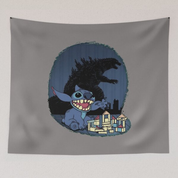 Item preview, Stitch Plays Godzilla Shadow Tower Blocks-1 designed and sold by AdriaIverson.