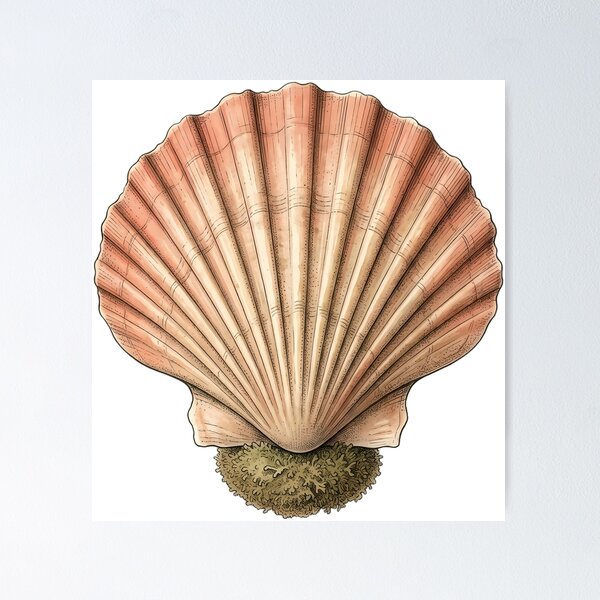 Item preview, Vintage Naturalist Bay Scallop — Antique Shell Plate designed and sold by Catch333.