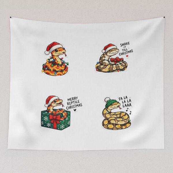 Item preview, Christmas Snakes Cute Reptile Pets Festive Holiday Sticker Pack Sheet designed and sold by vectcd.