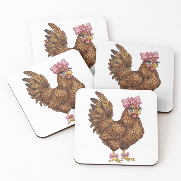 Item preview, Cute Chicken With Pink Bow Embroidered Style Funny Hen Animal Lover designed and sold by raedattia.