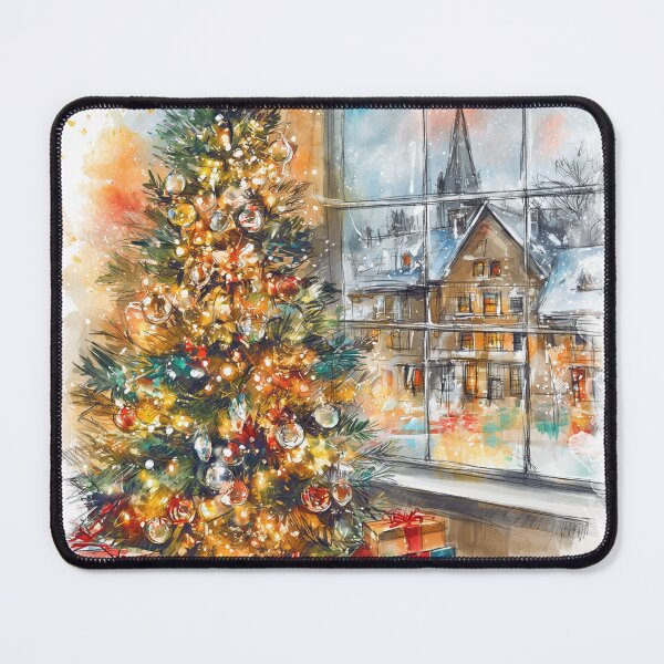 Item preview, Festive Christmas Tree by the Window designed and sold by kolonjArt.