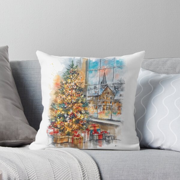 Item preview, Festive Christmas Tree by the Window designed and sold by kolonjArt.